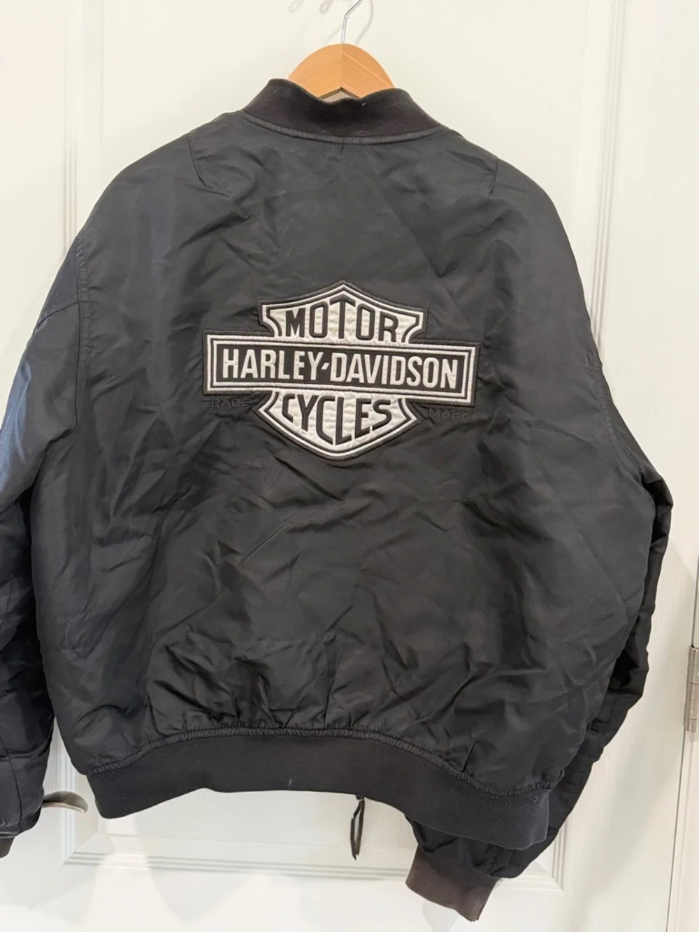 Harley Davidson Men’s xlarge Bomber Jacket Embroidered Quilted Lining* - Picture 1 of 8